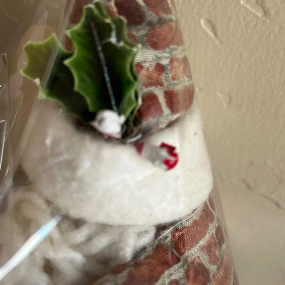 Festive Santa Doll with Brick Pattern Coat